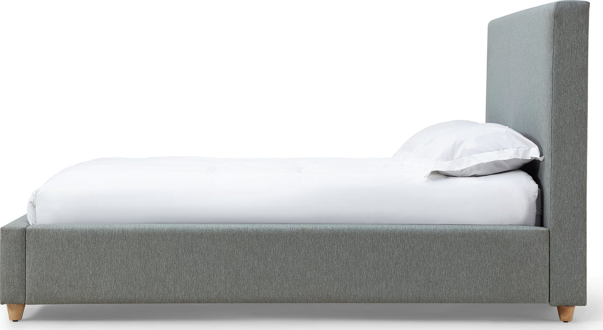 Olivia Pewter Queen Upholstered Platform Bed by Modus Furniture at Eve Furniture