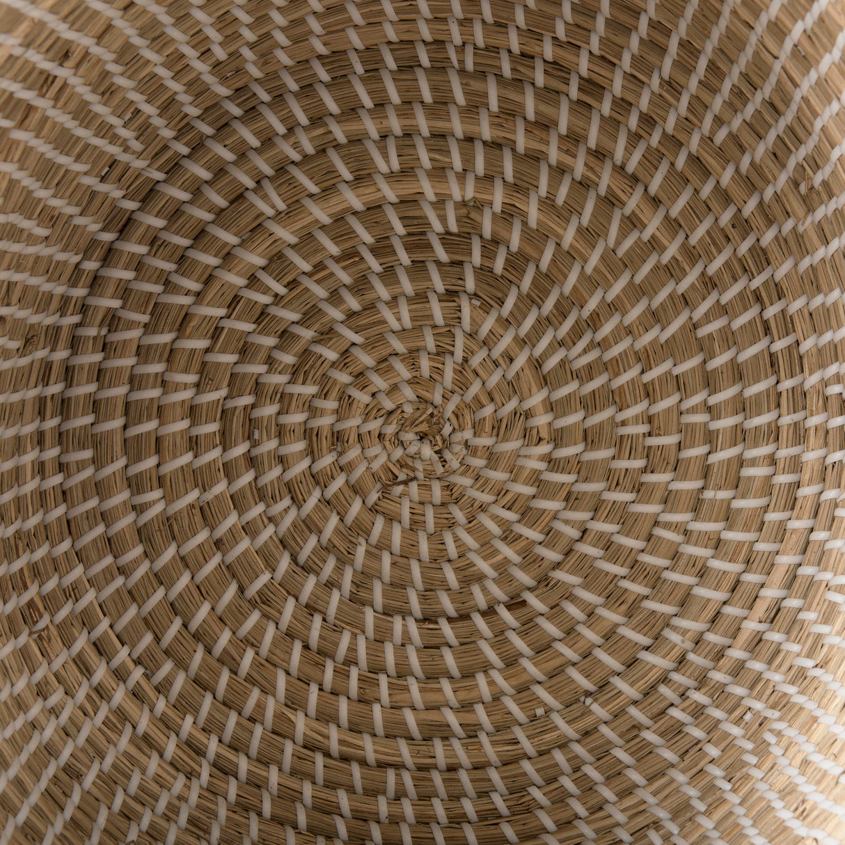 Olivia Set of 3 Beige Seagrass Basket W/Lid and Handles by Mercana at Eve Furniture