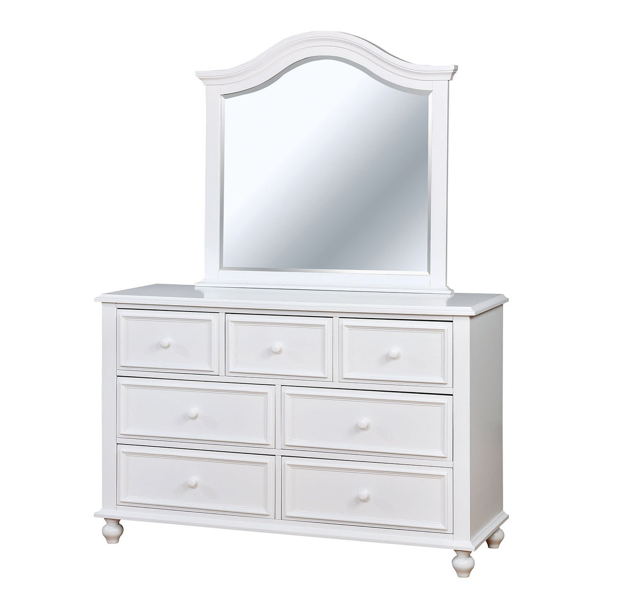 Olivia White Mirror by Furniture of America at Eve Furniture