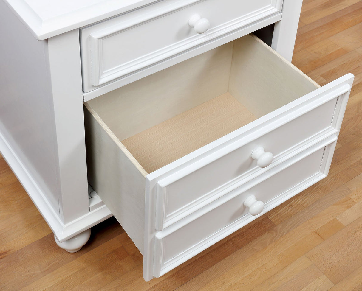 Olivia White Night Stand by Furniture of America at Eve Furniture
