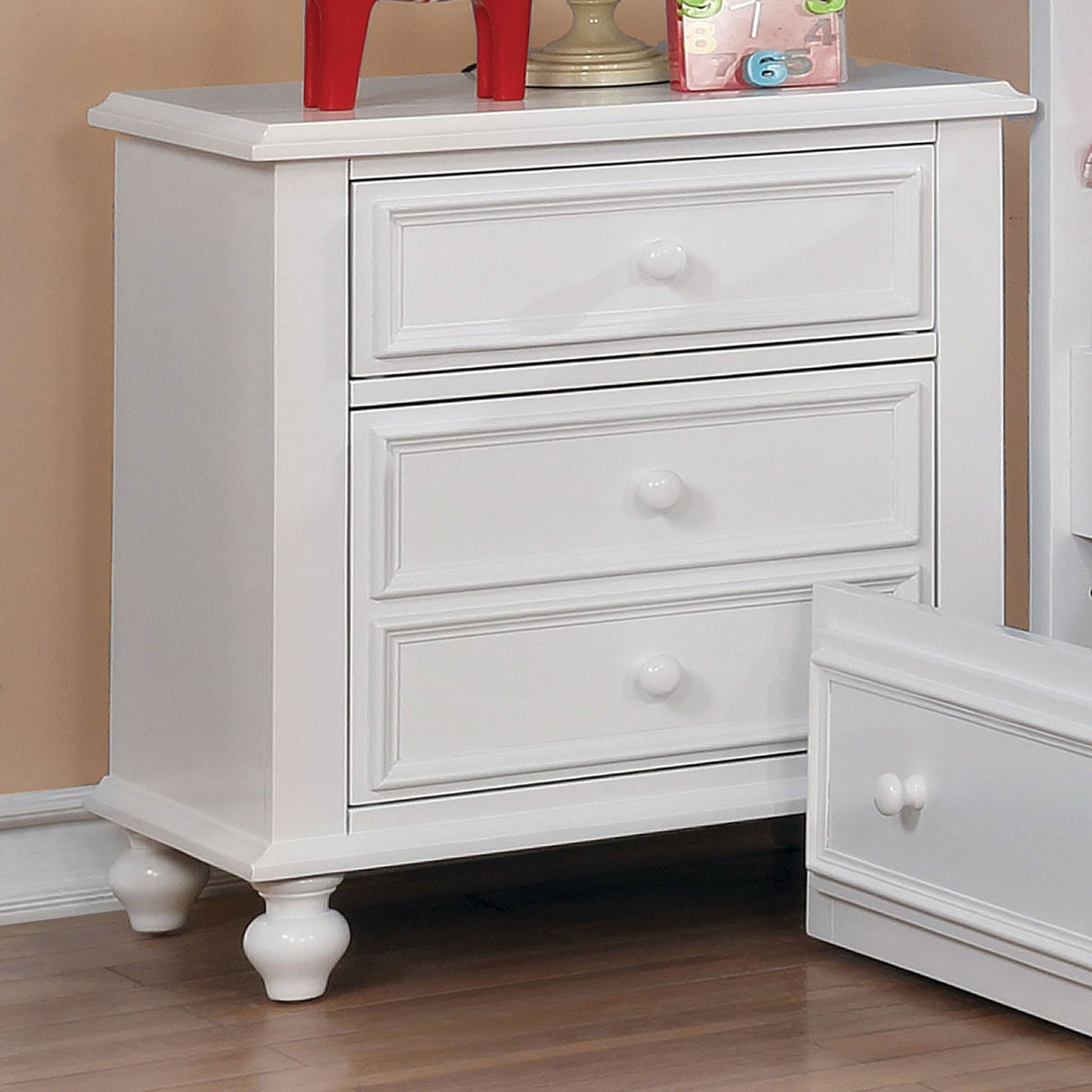 Olivia White Night Stand by Furniture of America at Eve Furniture