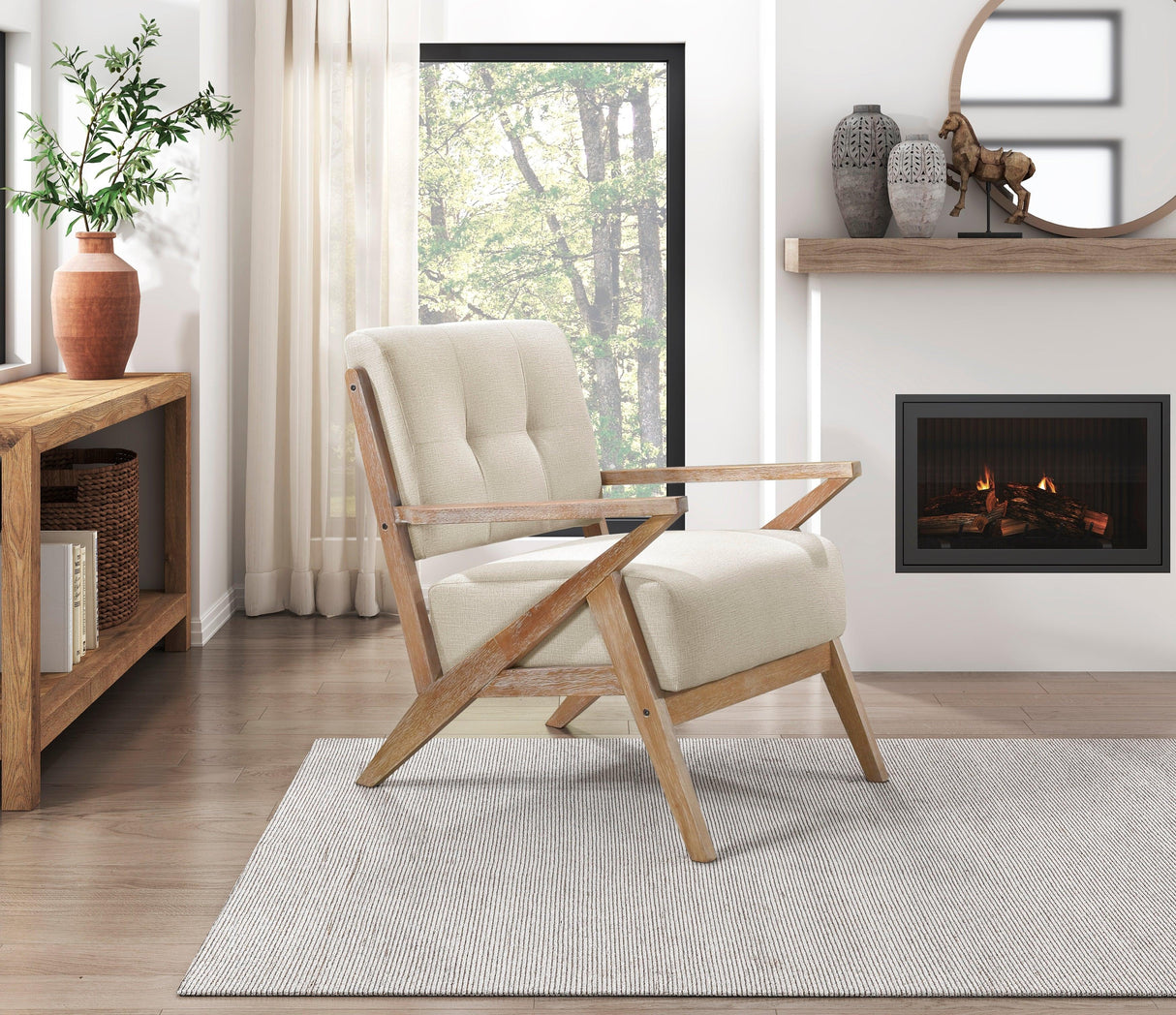 Ollen Sand Accent Chair by Homelegance at Eve Furniture