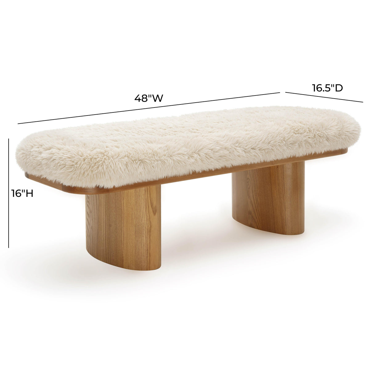 Ollie Straight Vegan Shearling Bench by TOV Furniture at Eve Furniture