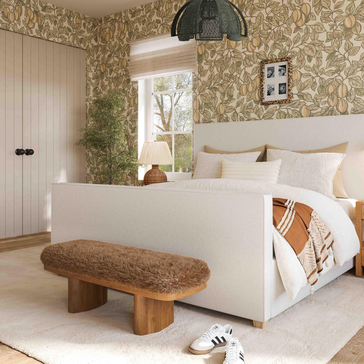 Ollie Straight Vegan Shearling Bench by TOV Furniture at Eve Furniture