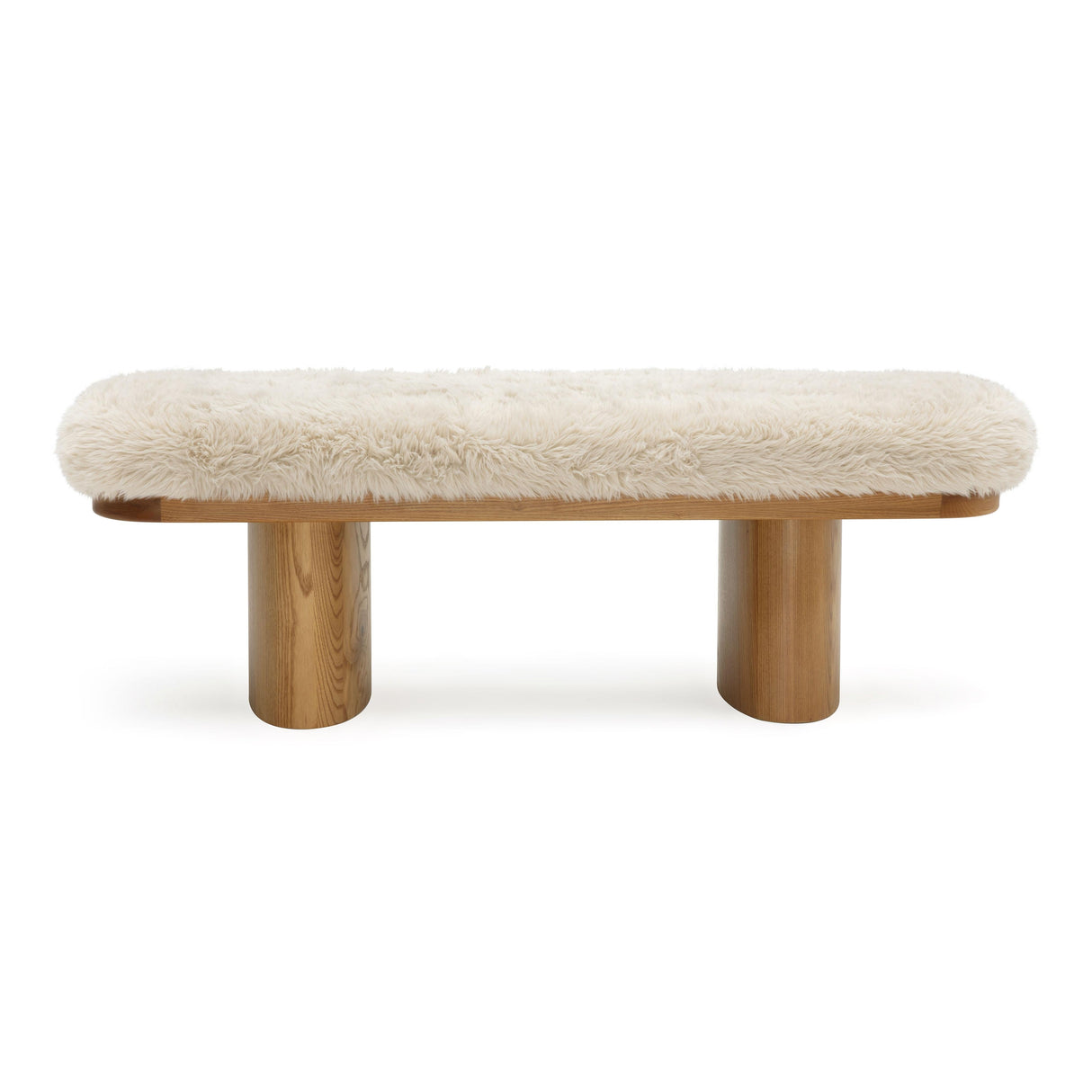 Ollie Straight Vegan Shearling Bench by TOV Furniture at Eve Furniture