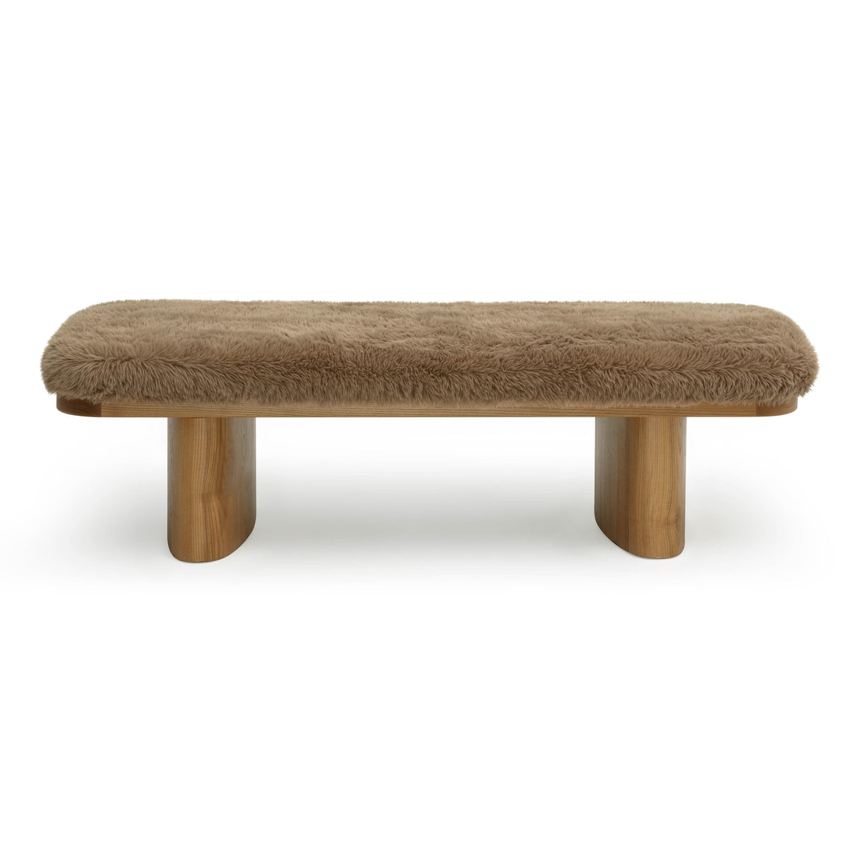 Ollie Straight Vegan Shearling Large Bench by TOV Furniture at Eve Furniture