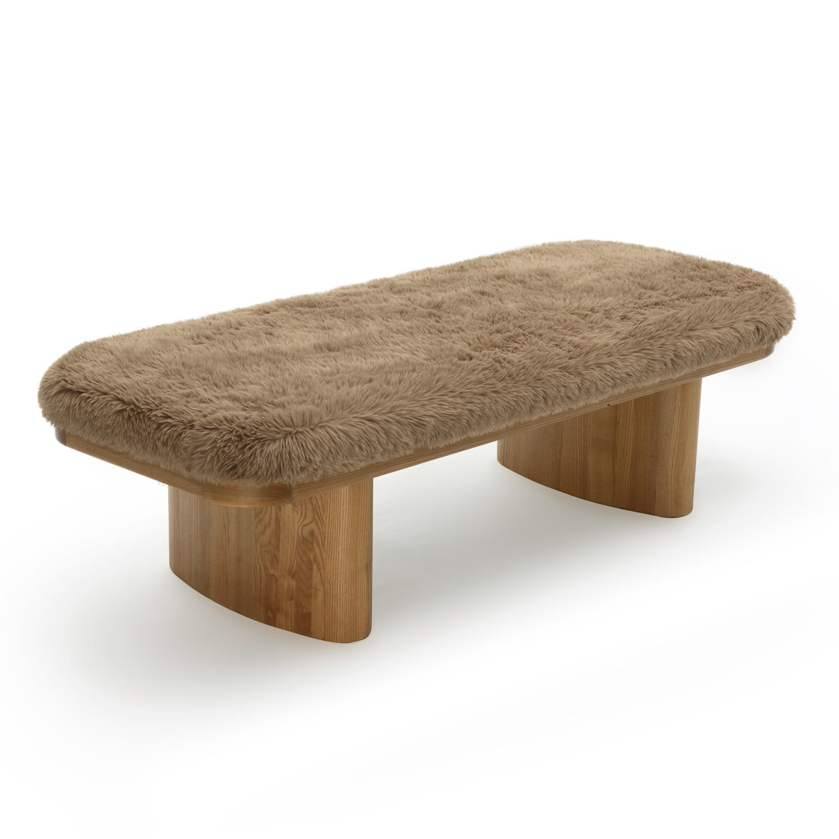 Ollie Straight Vegan Shearling Large Bench by TOV Furniture at Eve Furniture