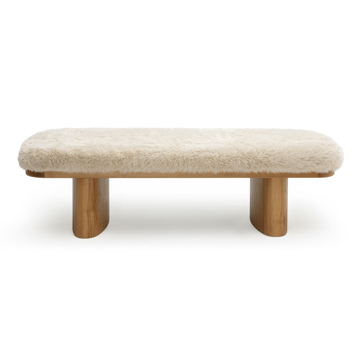 Ollie Straight Vegan Shearling Large Bench by TOV Furniture at Eve Furniture