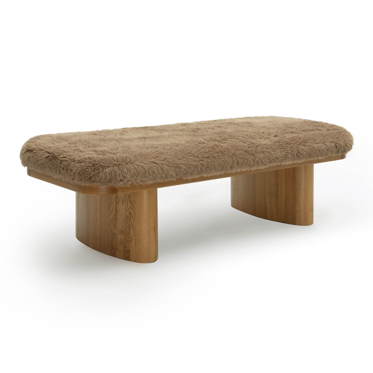 Ollie Straight Vegan Shearling Large Bench by TOV Furniture at Eve Furniture