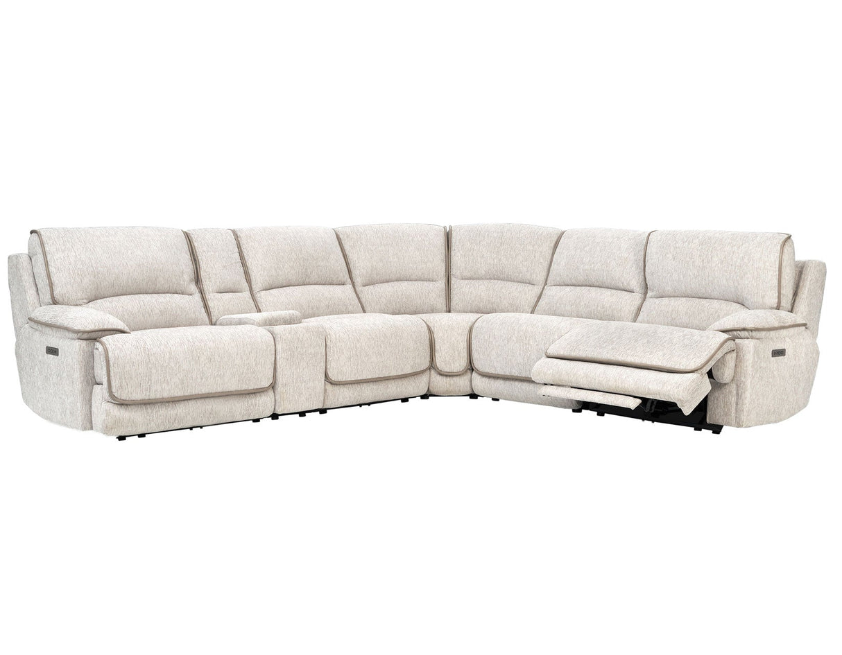 Olsen Dove 6-Piece Dual-Power Zero-Gravity Reclining Sectional by Steve Silver at Eve Furniture