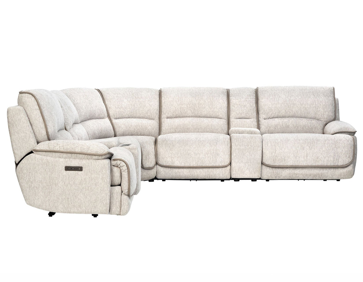Olsen Dove 6-Piece Dual-Power Zero-Gravity Reclining Sectional by Steve Silver at Eve Furniture