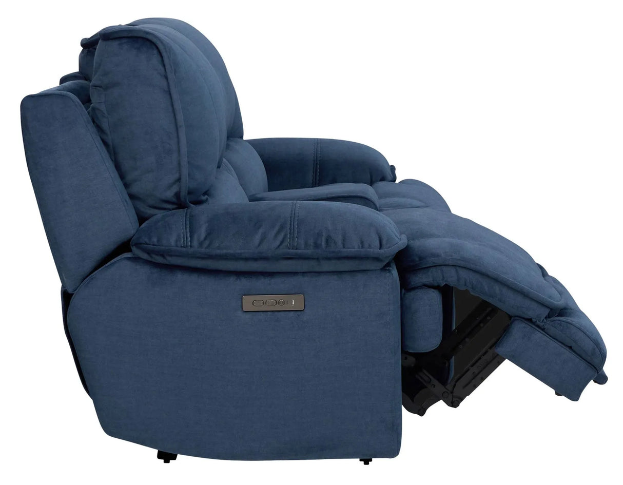 Olsen Indigo 3-Piece Dual-Power Zero-Gravity Modular Reclining Console Loveseat by Steve Silver at Eve Furniture