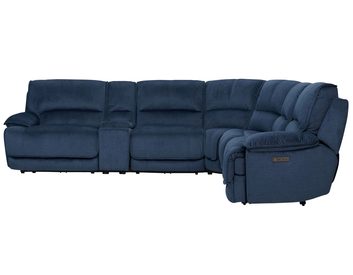 Olsen Indigo 6-Piece Dual-Power Zero-Gravity Reclining Sectional by Steve Silver at Eve Furniture