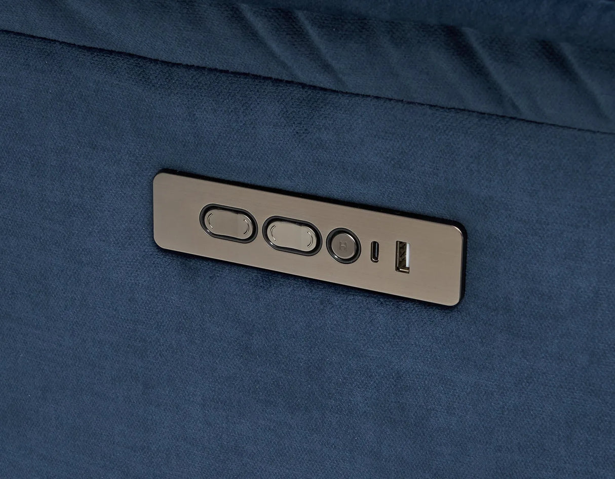 Olsen Indigo Dual-Power Zero-Gravity Reclining Set by Steve Silver at Eve Furniture