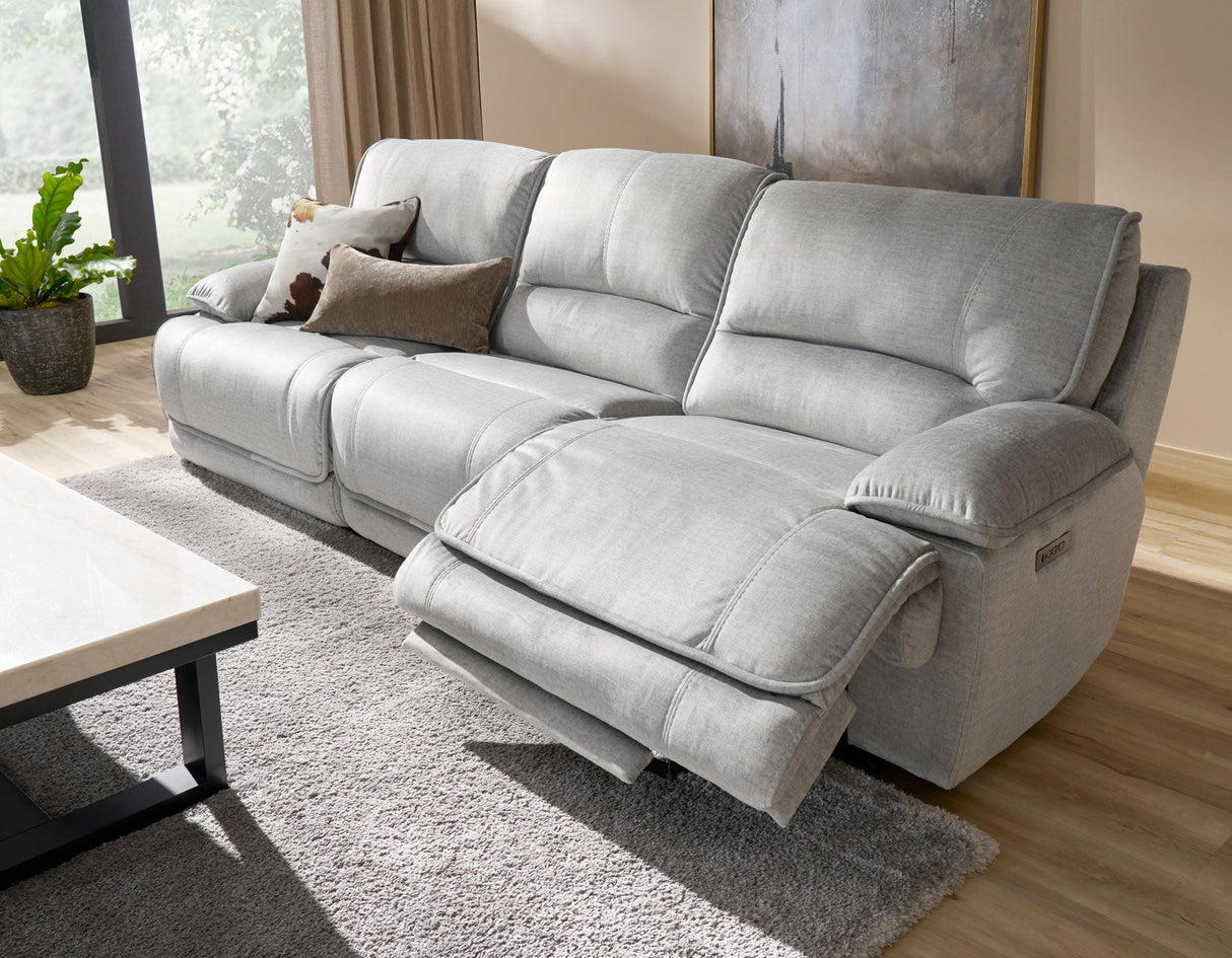 Olsen Silver 3-Piece Dual-Power Zero-Gravity Modular Reclining Console Loveseat by Steve Silver at Eve Furniture