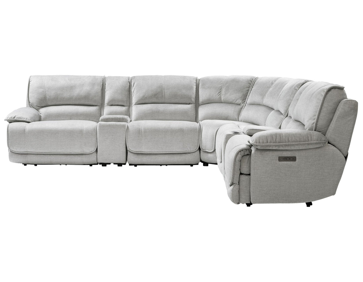 Olsen Silver 6-Piece Dual-Power Zero-Gravity Reclining Sectional by Steve Silver at Eve Furniture