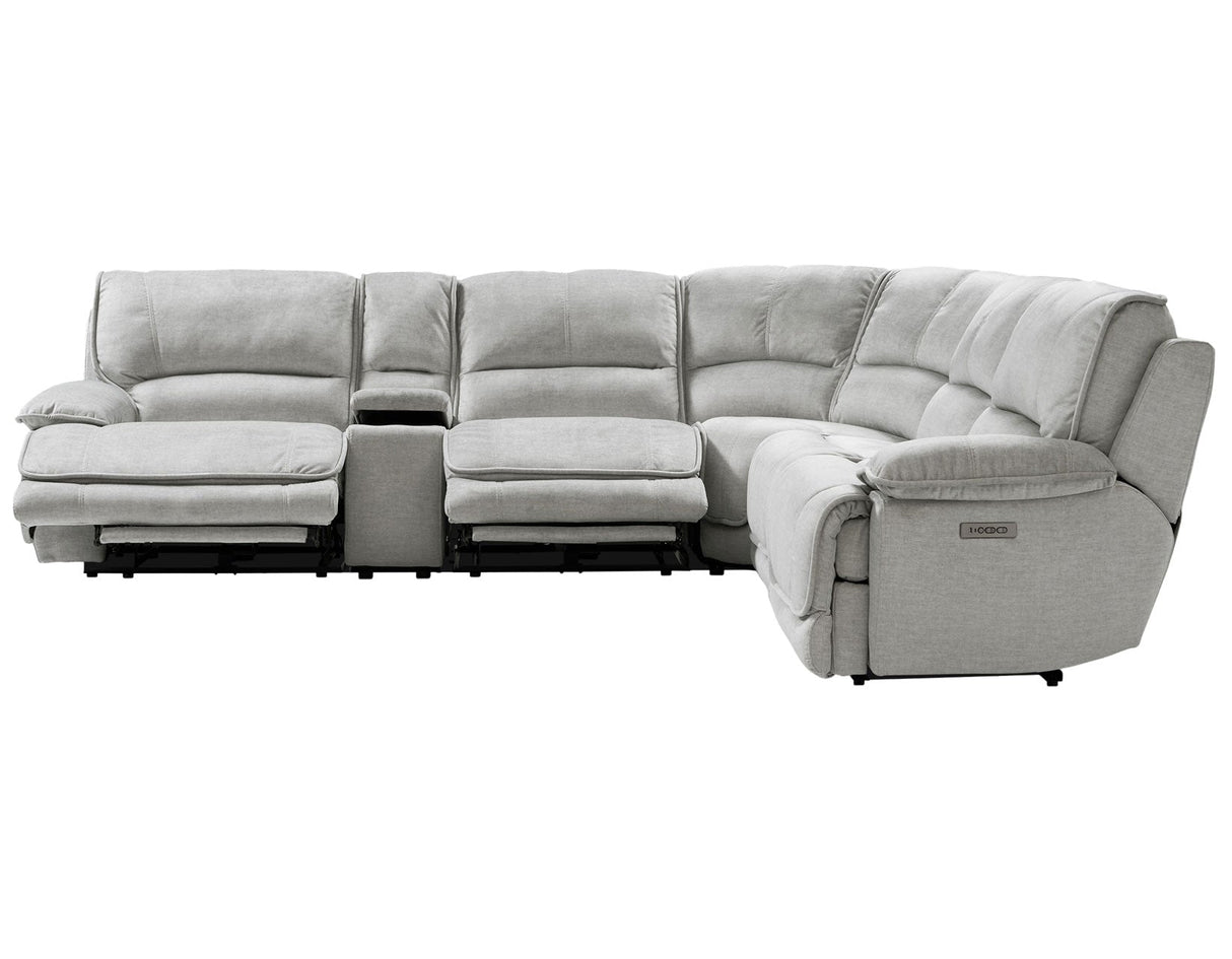 Olsen Silver 6-Piece Dual-Power Zero-Gravity Reclining Sectional by Steve Silver at Eve Furniture