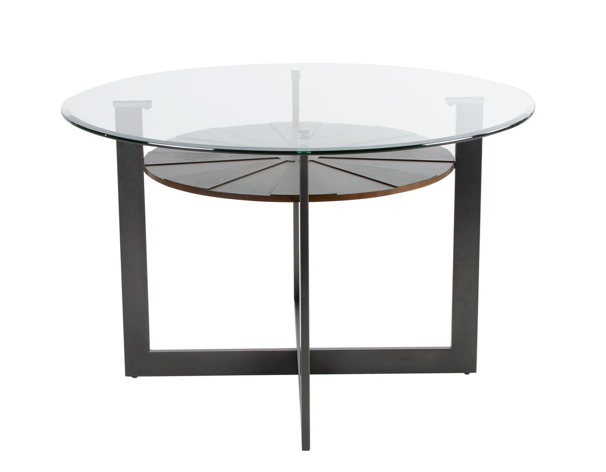 Olson Caramel Glass Top Dining Room Set by Steve Silver at Eve Furniture