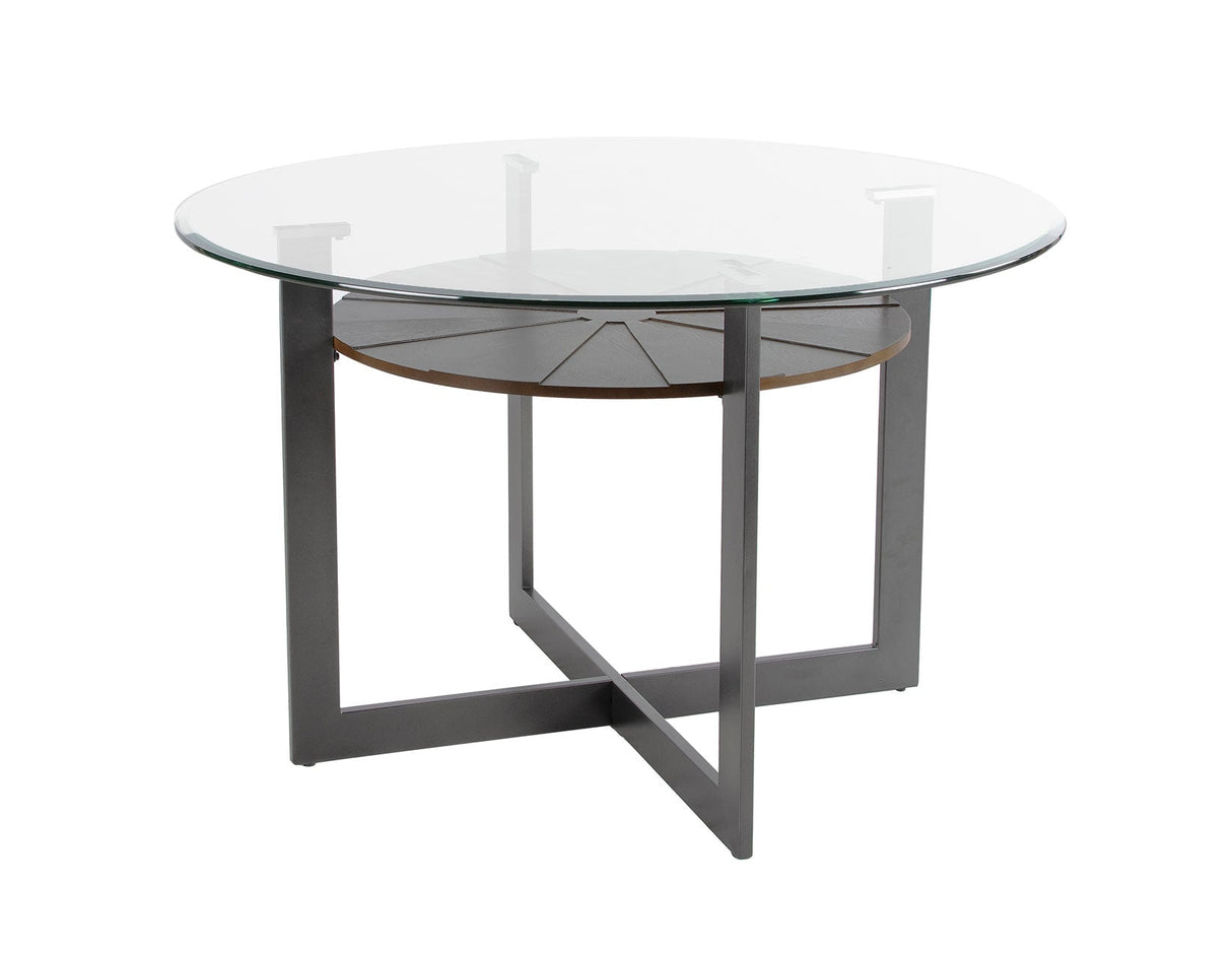 Olson Caramel Glass Top Dining Room Set by Steve Silver at Eve Furniture