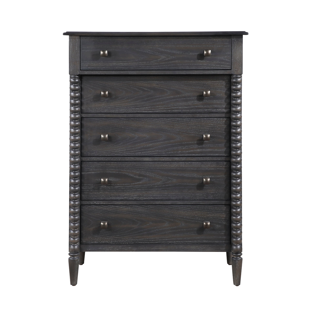 Olson Espresso Twin Bed, Mirror and Dresser, Chest with Nightstand
