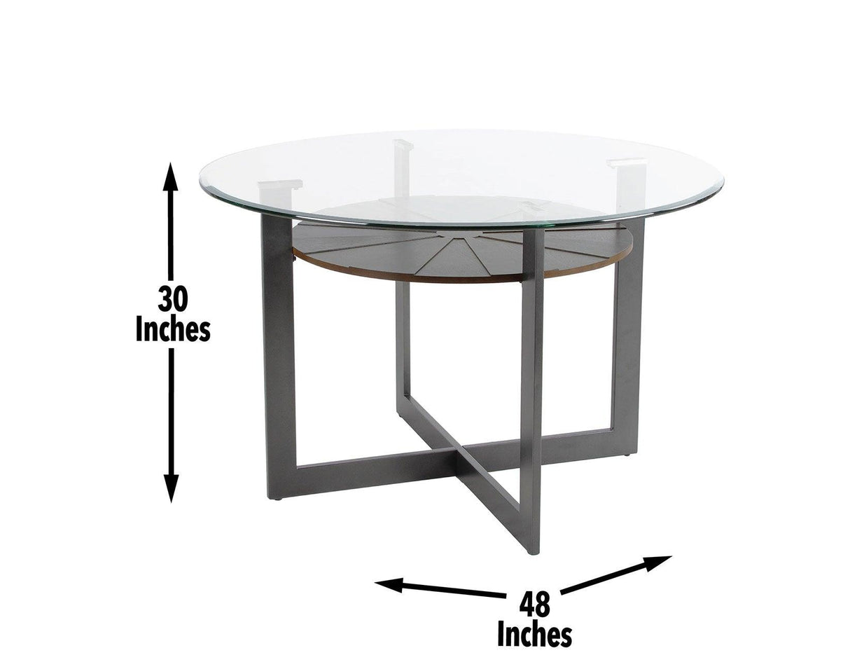 Olson 48 inch Round Glass Top Table by Steve Silver at Eve Furniture