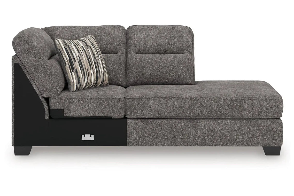 Olten Graphite 2-Piece Sectional with RAF Chaise by Ashley at Eve Furniture