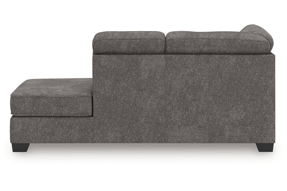Olten Graphite 2-Piece Sectional with RAF Chaise by Ashley at Eve Furniture