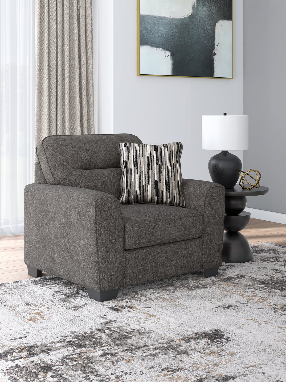 Olten Graphite Oversized Chair by Ashley at Eve Furniture