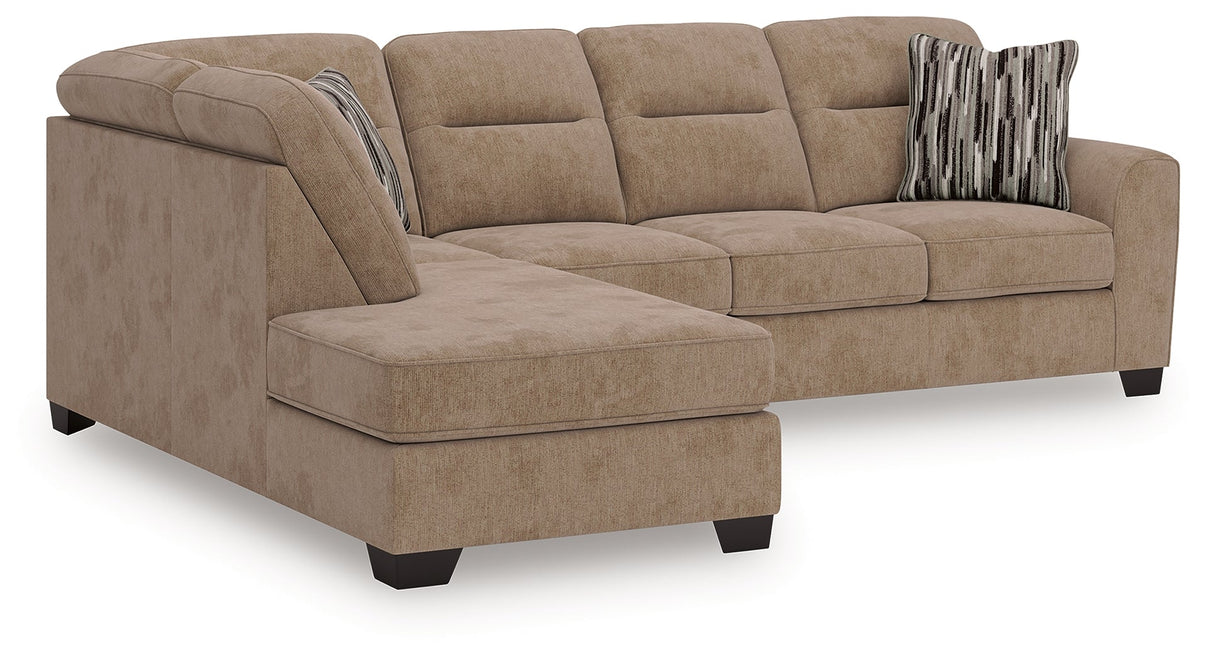 Olten Mocha 2-Piece Sectional with LAF Chaise by Ashley at Eve Furniture