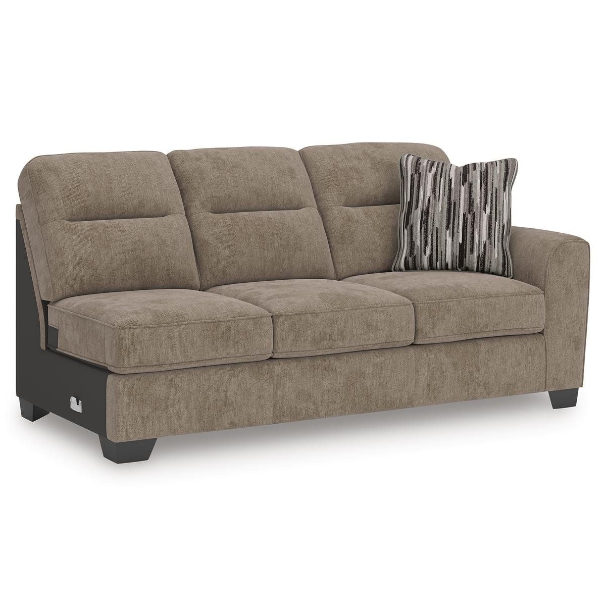 Olten Mocha 2-Piece Sectional with RAF Chaise by Ashley at Eve Furniture