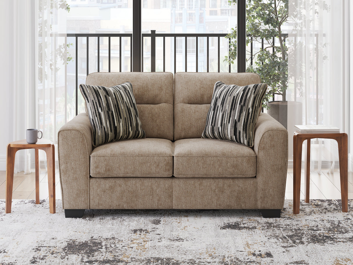 Olten Mocha Loveseat by Ashley at Eve Furniture