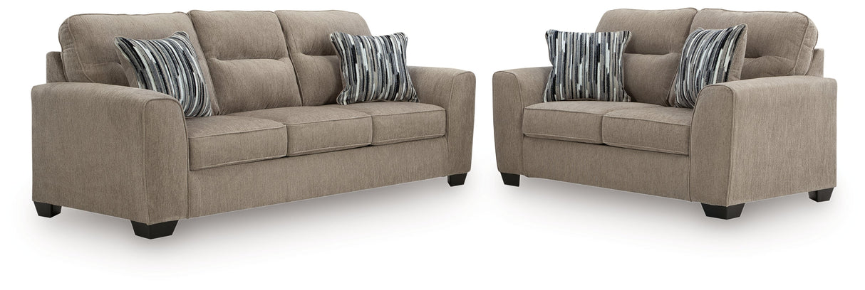 Olten Mocha Sofa and Loveseat by Ashley at Eve Furniture