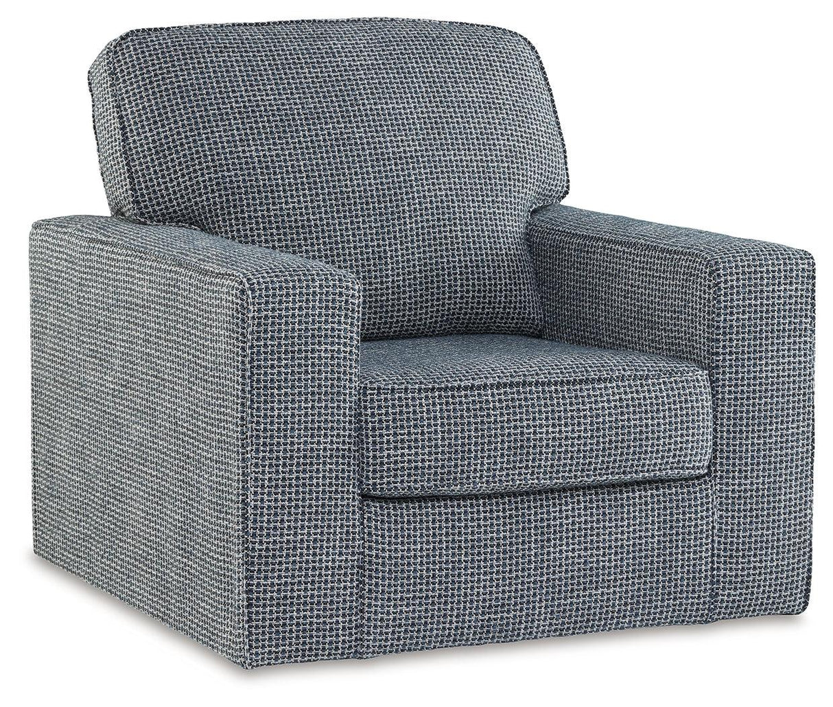 Olwenburg Denim Swivel Accent Chair by Ashley at Eve Furniture
