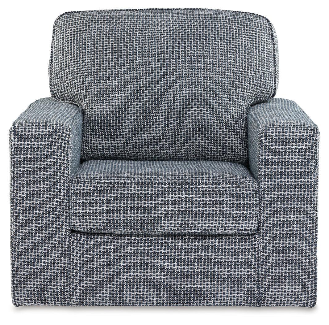 Olwenburg Denim Swivel Accent Chair by Ashley at Eve Furniture