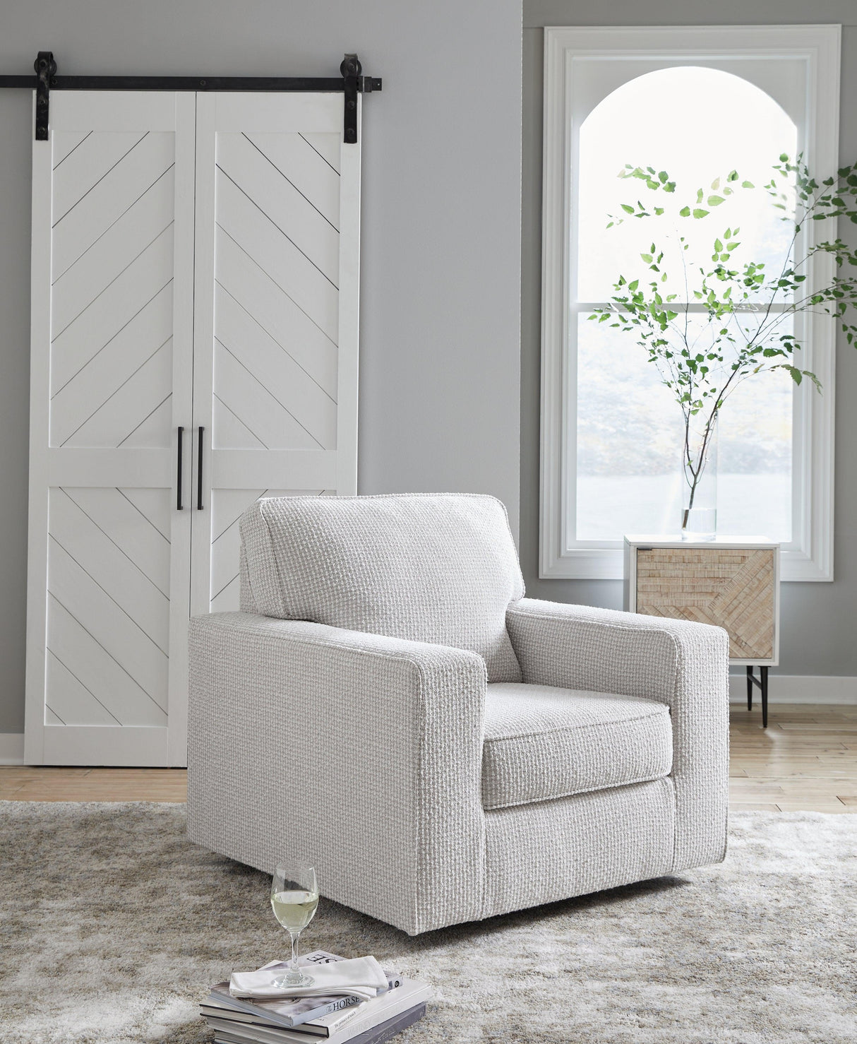 Olwenburg Taupe Swivel Accent Chair by Ashley at Eve Furniture