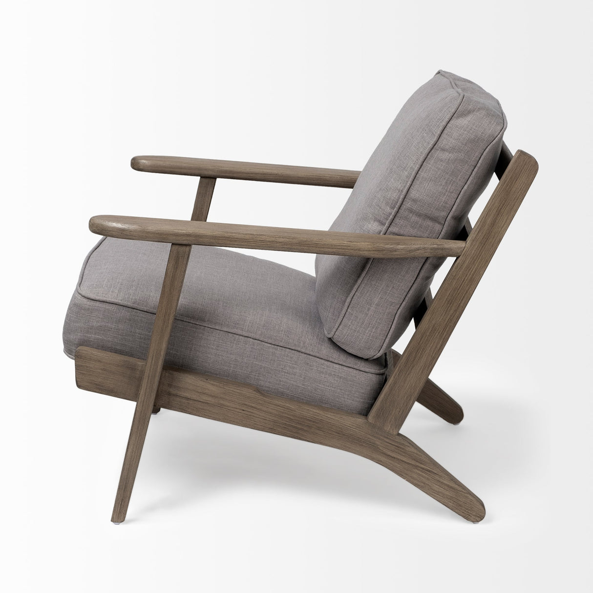 Olympus II Flint Gray Fabric Covered Wooden Frame Accent Chair by Mercana at Eve Furniture