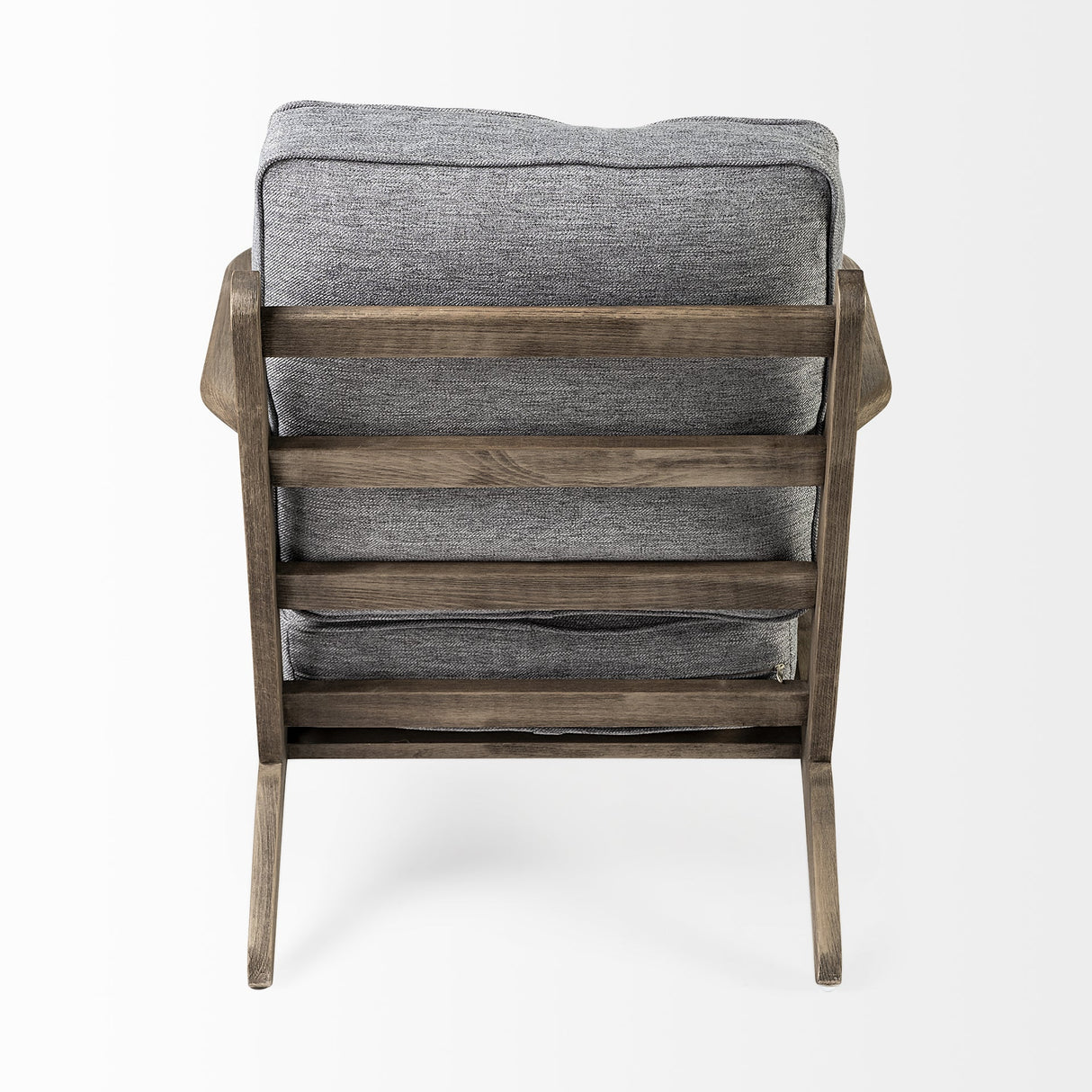 Olympus V Castlerock Grey Fabric Wrapped Brown Wooden Frame Accent Chair by Mercana at Eve Furniture