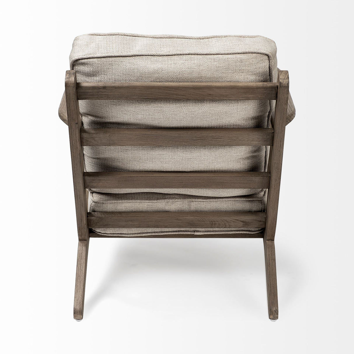 Olympus VI Beige Fabric Wrapped Wooden Frame Accent Chair by Mercana at Eve Furniture