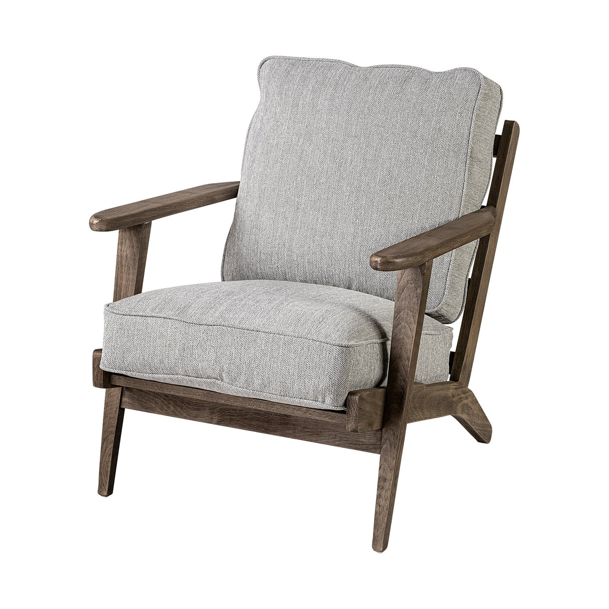 Olympus VI Frost Grey Fabric Wrapped Wooden Frame Accent Chair by Mercana at Eve Furniture