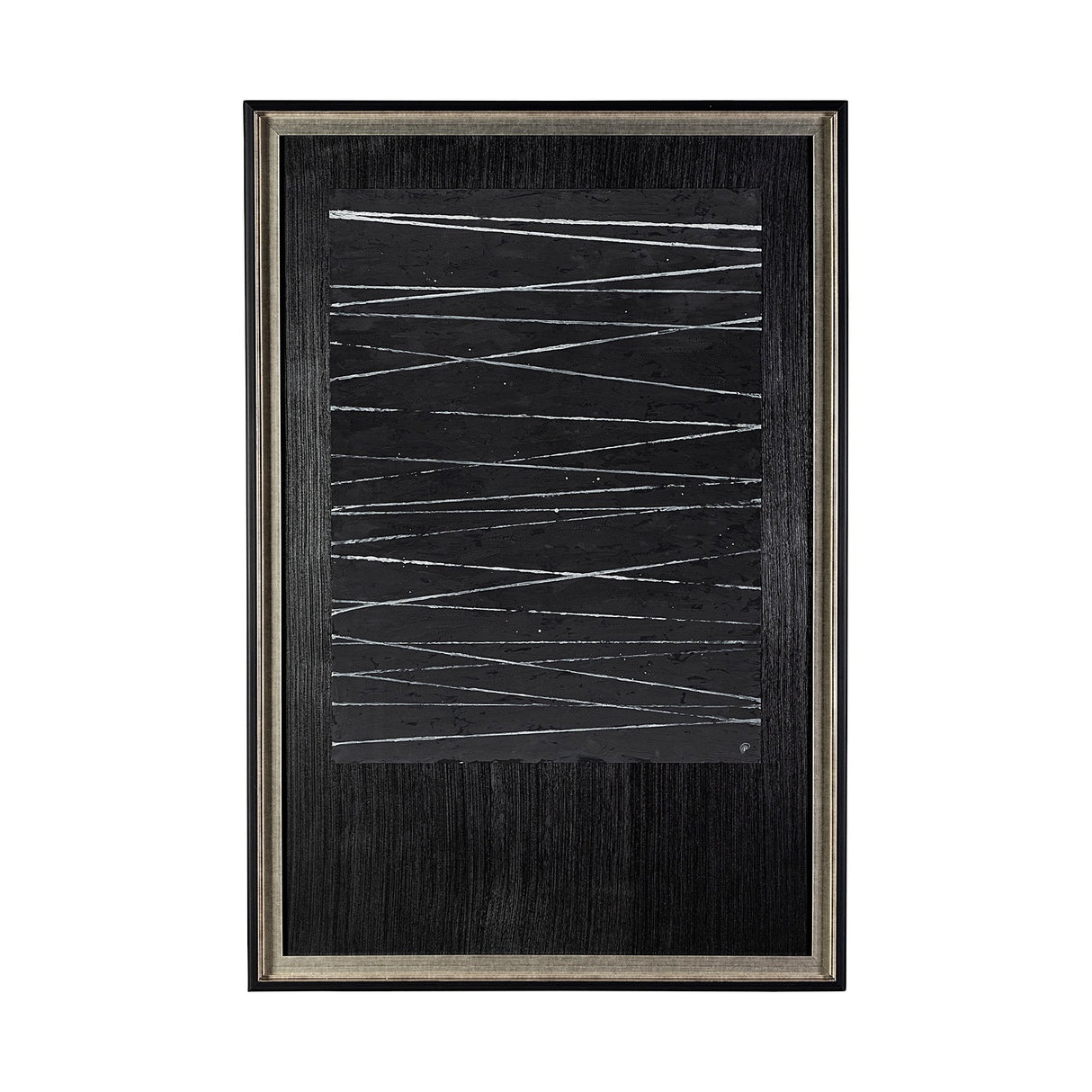 OM-Silver Lines by Studio M a handmade Original Framed Artwork under Glass by Mercana at Eve Furniture