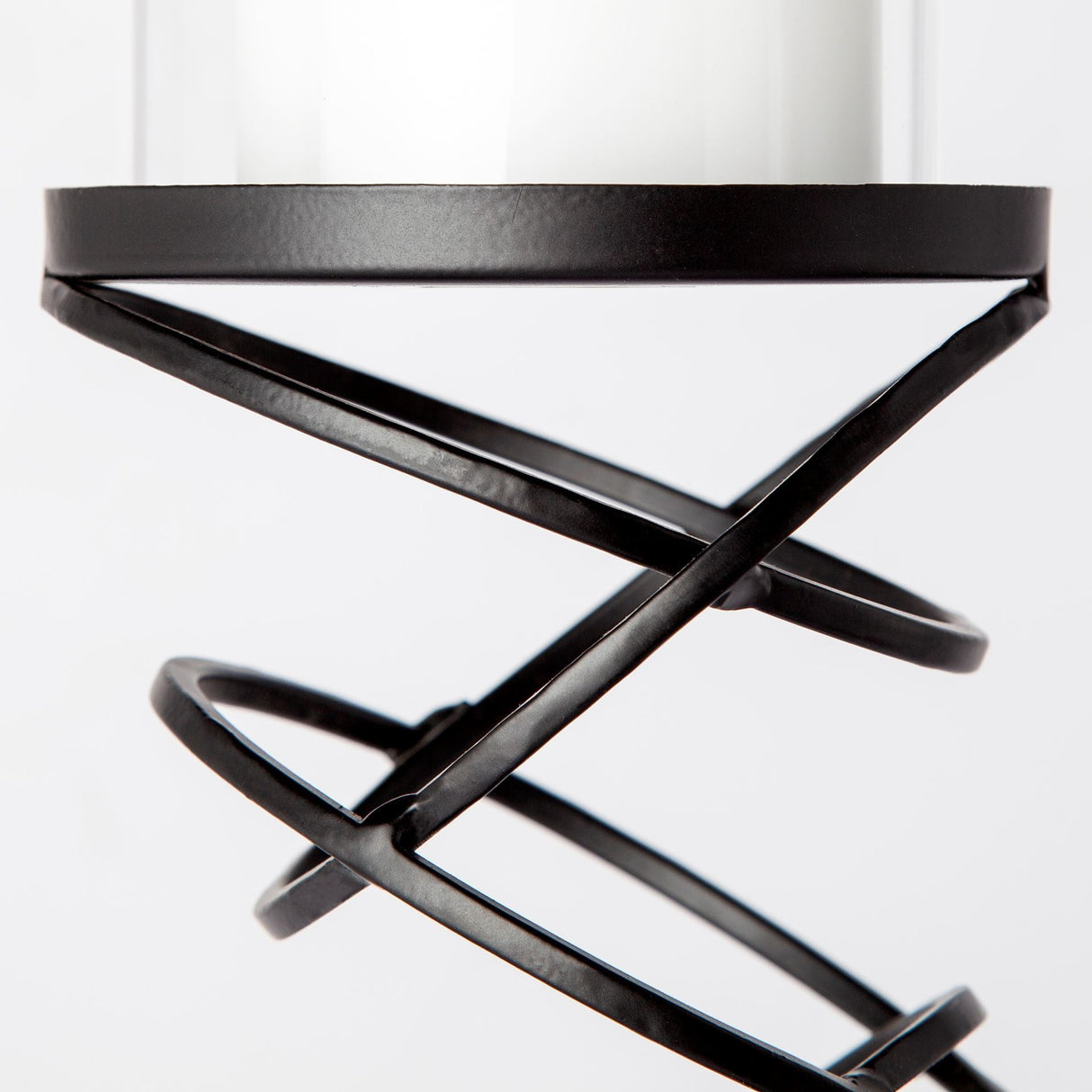 Omega I Small Black Metal Stacked Ring Table Candle Holder by Mercana at Eve Furniture