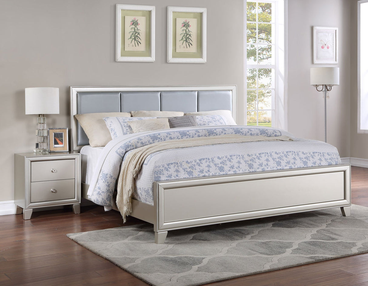 Omni Champagne/Gray Bedroom Set by Steve Silver at Eve Furniture