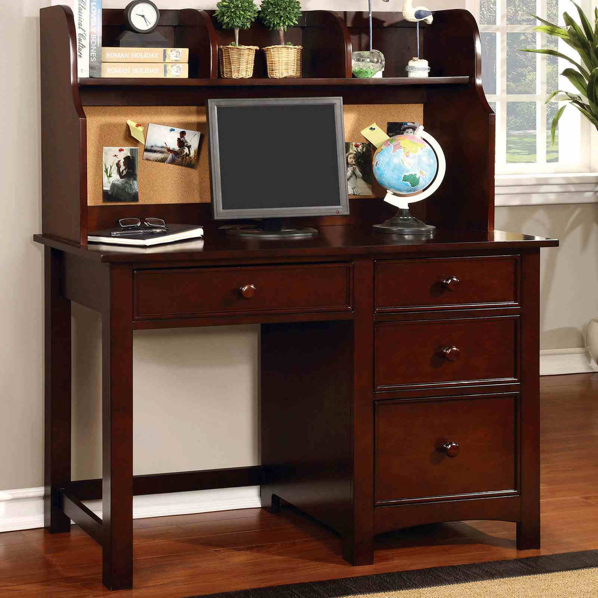 Omnus Dark Walnut Desk by Furniture of America at Eve Furniture