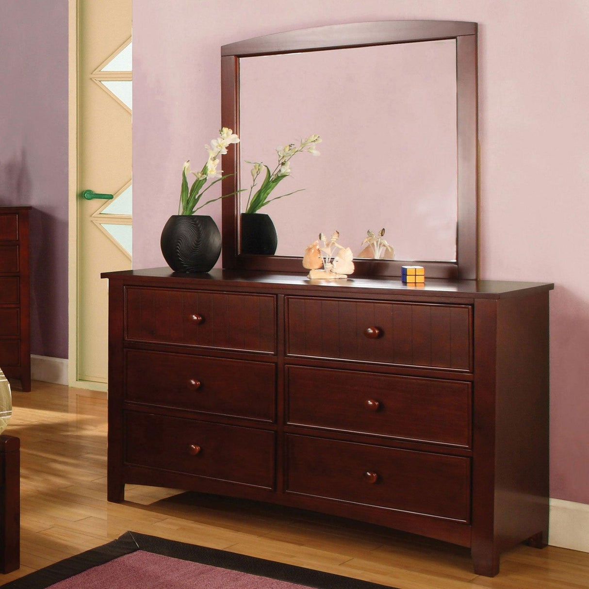 Omnus Cherry Dresser by Furniture of America at Eve Furniture