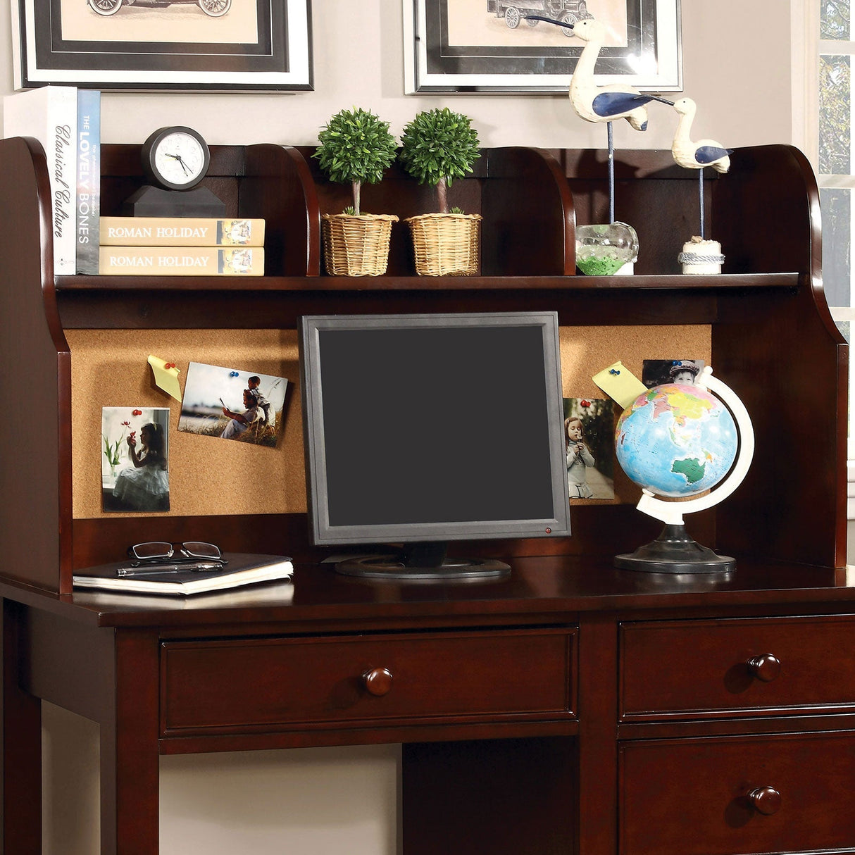 Omnus Cherry Hutch by Furniture of America at Eve Furniture