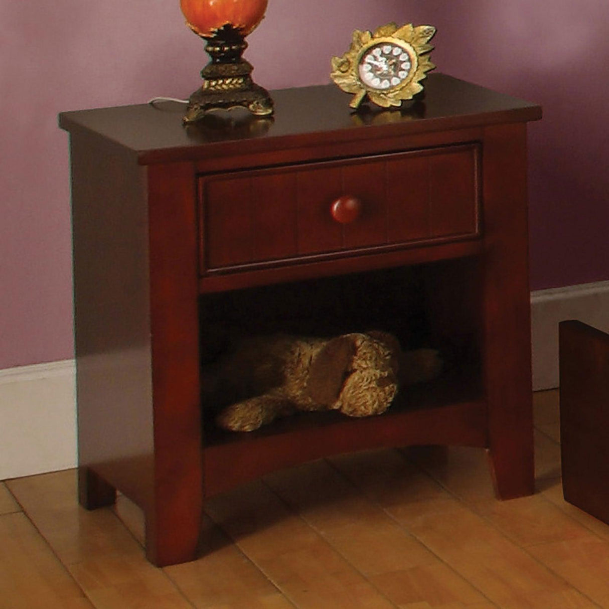 Omnus Cherry Night Stand by Furniture of America at Eve Furniture