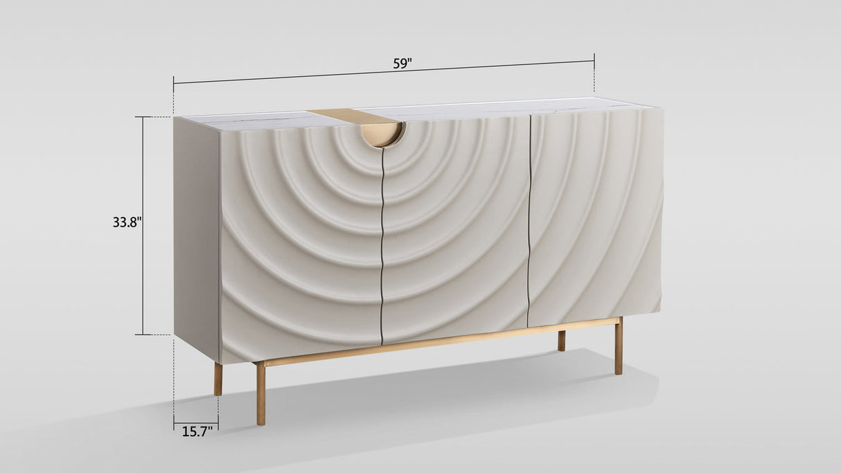 Onda Cream White Sideboard by New Era Innovations at Eve Furniture