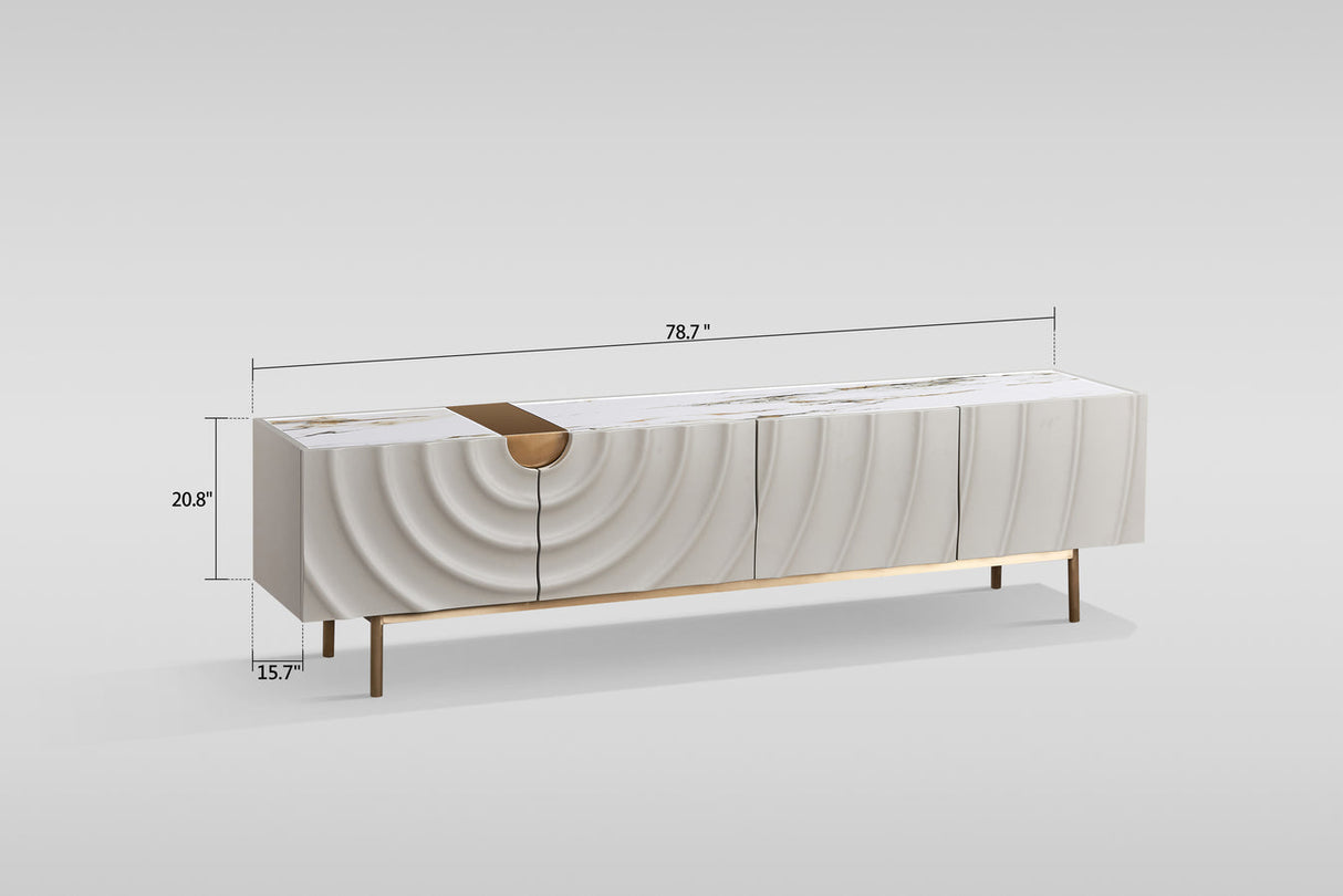 Onda White Cream TV Console by New Era Innovations at Eve Furniture