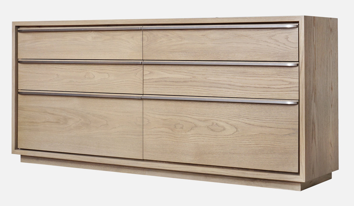 One Coastal Modern Six Drawer Dresser in Bisque by Modus Furniture at Eve Furniture