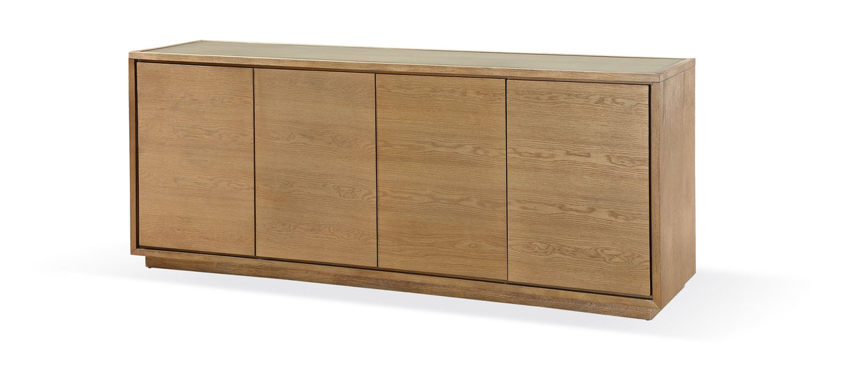 One Modern Coastal Four Door Sideboard in White Oak by Modus Furniture at Eve Furniture